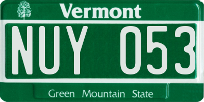 VT license plate NUY053