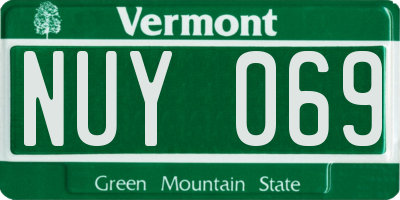 VT license plate NUY069