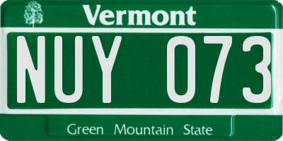 VT license plate NUY073