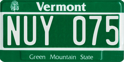VT license plate NUY075