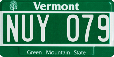 VT license plate NUY079
