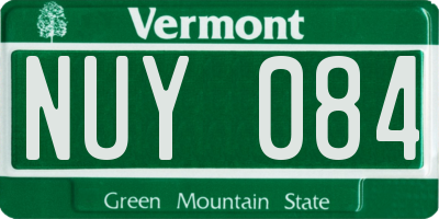 VT license plate NUY084