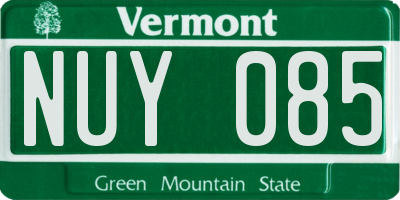 VT license plate NUY085