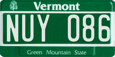 VT license plate NUY086