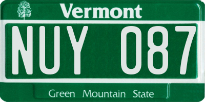 VT license plate NUY087