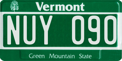 VT license plate NUY090