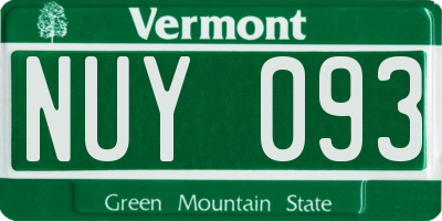 VT license plate NUY093