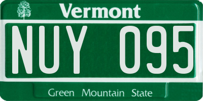 VT license plate NUY095