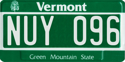 VT license plate NUY096