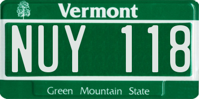 VT license plate NUY118
