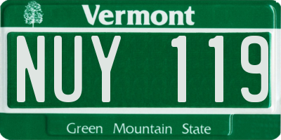 VT license plate NUY119