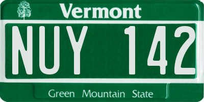 VT license plate NUY142