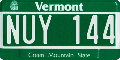 VT license plate NUY144