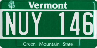 VT license plate NUY146