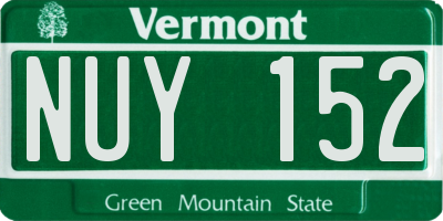 VT license plate NUY152
