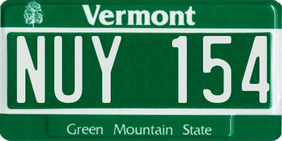 VT license plate NUY154