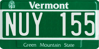 VT license plate NUY155