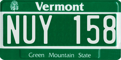 VT license plate NUY158