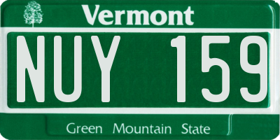 VT license plate NUY159