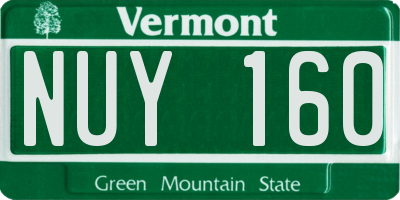 VT license plate NUY160