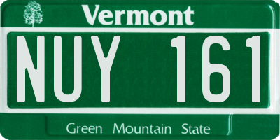 VT license plate NUY161