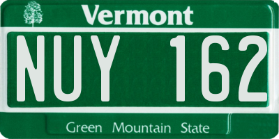 VT license plate NUY162