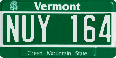 VT license plate NUY164