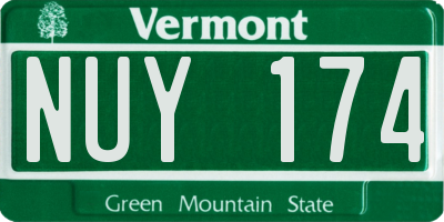 VT license plate NUY174
