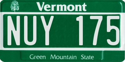VT license plate NUY175