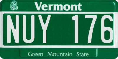 VT license plate NUY176