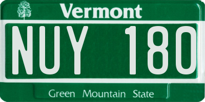VT license plate NUY180