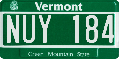 VT license plate NUY184