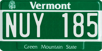 VT license plate NUY185