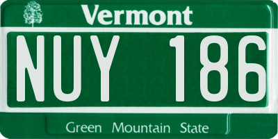 VT license plate NUY186