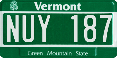 VT license plate NUY187