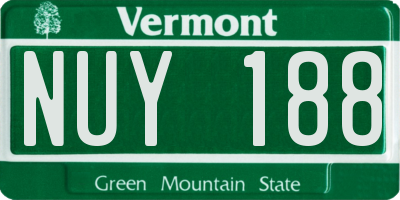 VT license plate NUY188