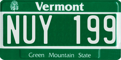 VT license plate NUY199