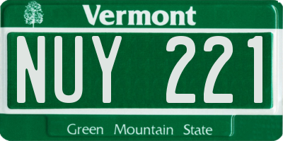 VT license plate NUY221