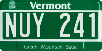 VT license plate NUY241