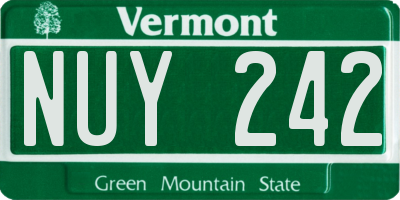 VT license plate NUY242