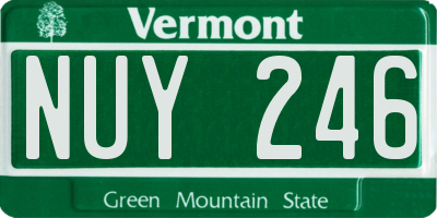 VT license plate NUY246