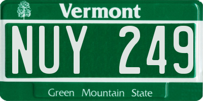 VT license plate NUY249