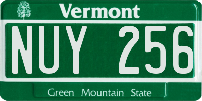 VT license plate NUY256