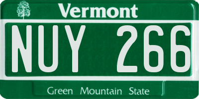 VT license plate NUY266