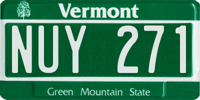 VT license plate NUY271