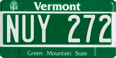 VT license plate NUY272