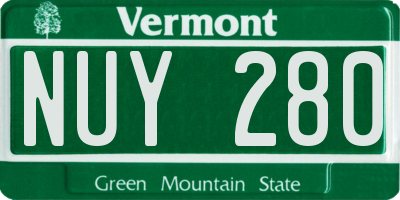 VT license plate NUY280