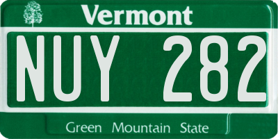 VT license plate NUY282