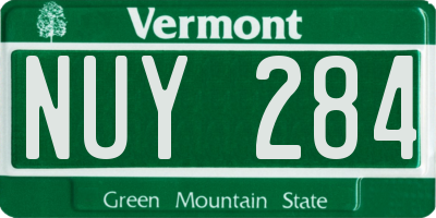 VT license plate NUY284