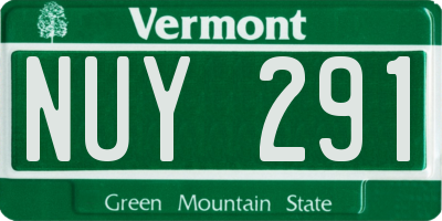VT license plate NUY291